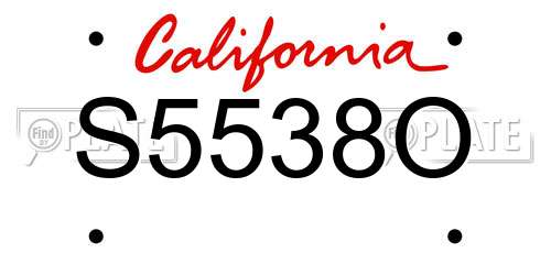 S5538O California License Plate