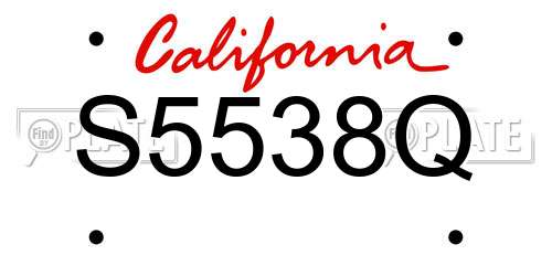 S5538Q California License Plate