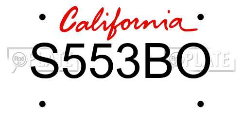 S553BO California License Plate
