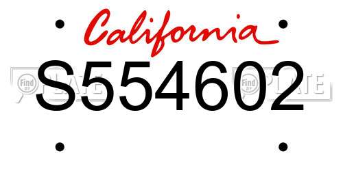 S554602 California License Plate