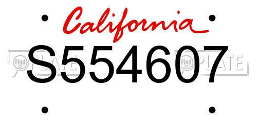 S554607 California License Plate