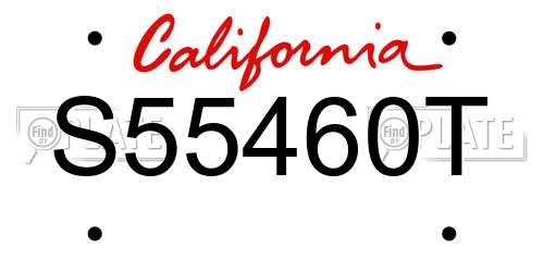 S55460T California License Plate