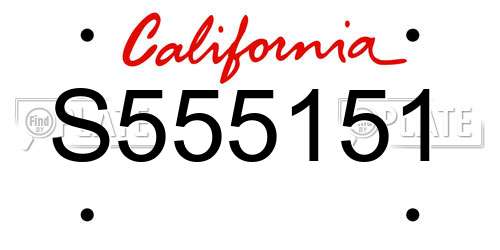 S555151 California License Plate