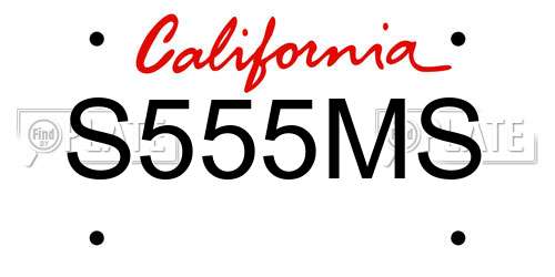 S555MS California License Plate