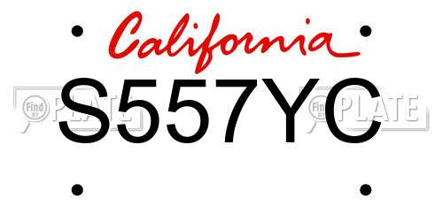 S557YC California License Plate