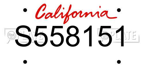 S558151 California License Plate