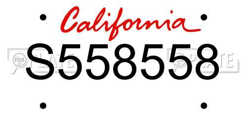 S558558 California License Plate