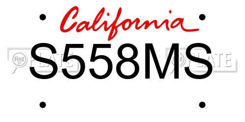 S558MS California License Plate