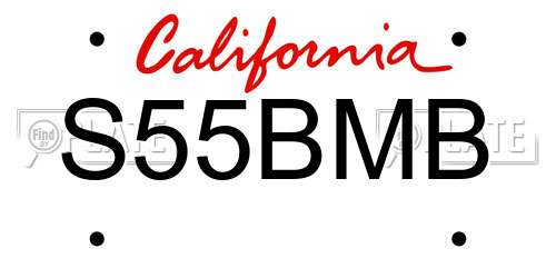 S55BMB California License Plate