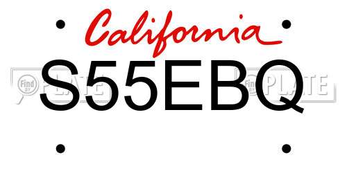 S55EBQ California License Plate