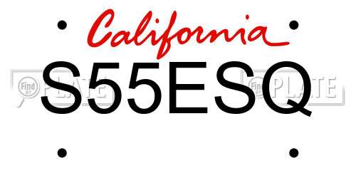 S55ESQ California License Plate