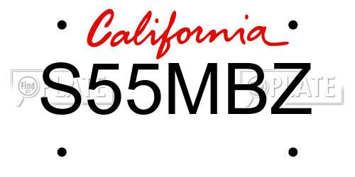 S55MBZ California License Plate