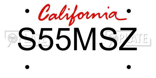 S55MSZ California License Plate
