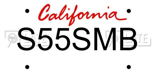 S55SMB California License Plate