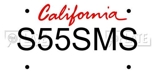 S55SMS California License Plate