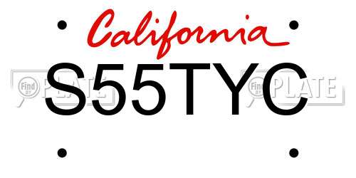 S55TYC California License Plate
