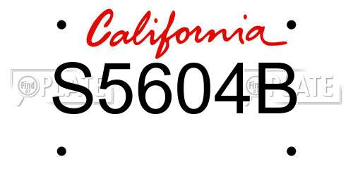 S5604B California License Plate