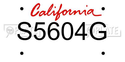 S5604G California License Plate