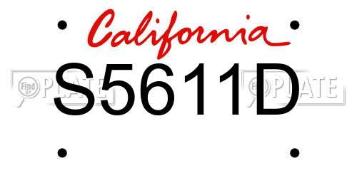 S5611D California License Plate