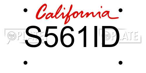 S561ID California License Plate