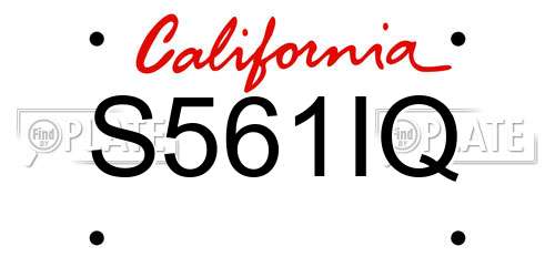 S561IQ California License Plate