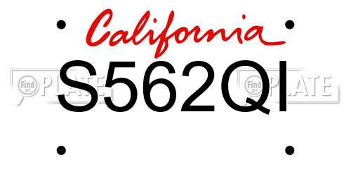 S562QI California License Plate