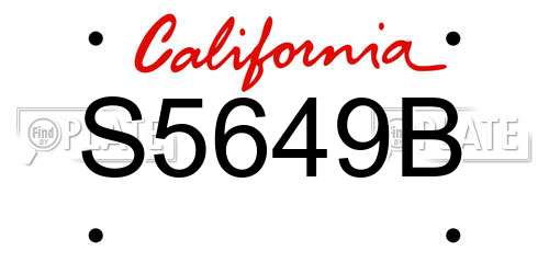 S5649B California License Plate