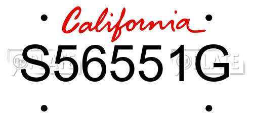 S56551G California License Plate