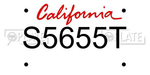 S5655T California License Plate