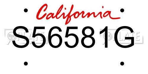 S56581G California License Plate
