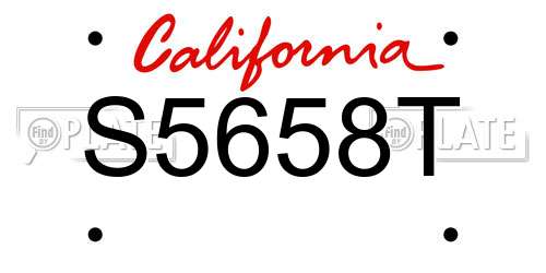 S5658T California License Plate