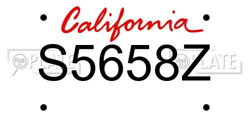S5658Z California License Plate
