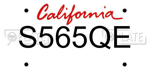 S565QE California License Plate