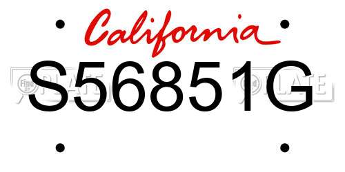 S56851G California License Plate