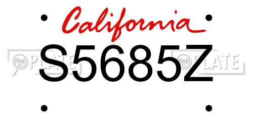 S5685Z California License Plate