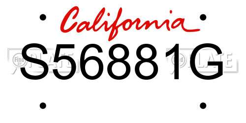 S56881G California License Plate