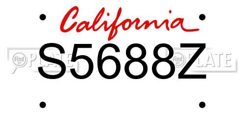S5688Z California License Plate