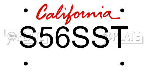 S56SST California License Plate