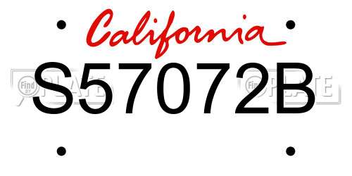 S57072B California License Plate