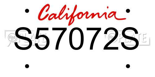 S57072S California License Plate