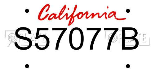 S57077B California License Plate