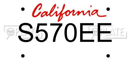 S570EE California License Plate