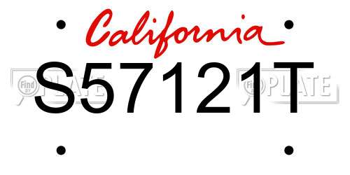 S57121T California License Plate