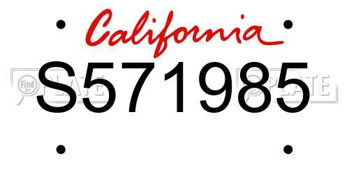 S571985 California License Plate