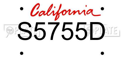 S5755D California License Plate