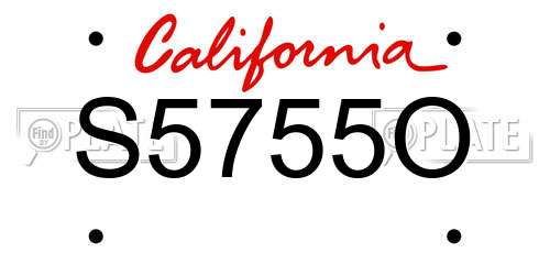 S5755O California License Plate