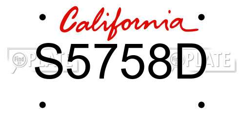 S5758D California License Plate