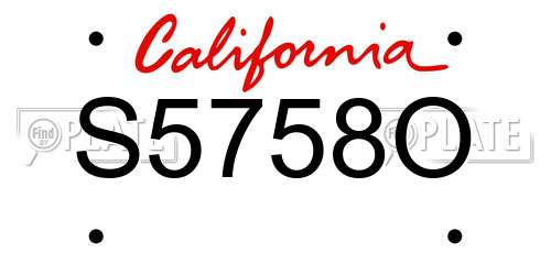 S5758O California License Plate