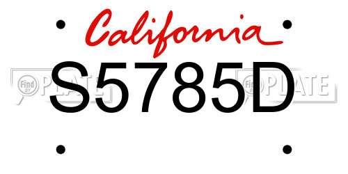 S5785D California License Plate
