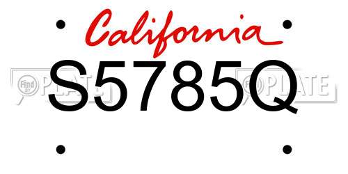 S5785Q California License Plate